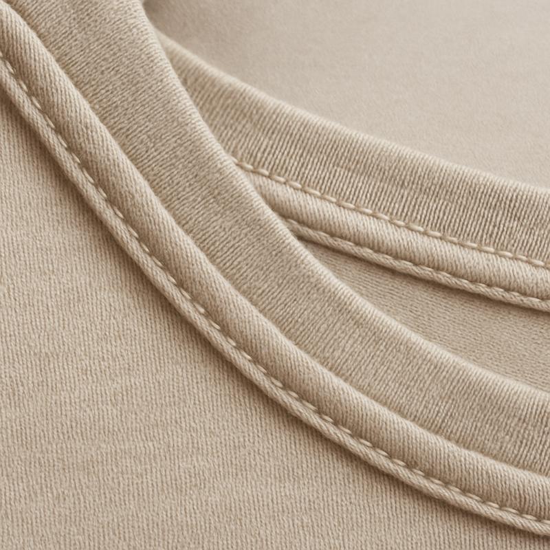 Premium T-shirt stitching seam construction