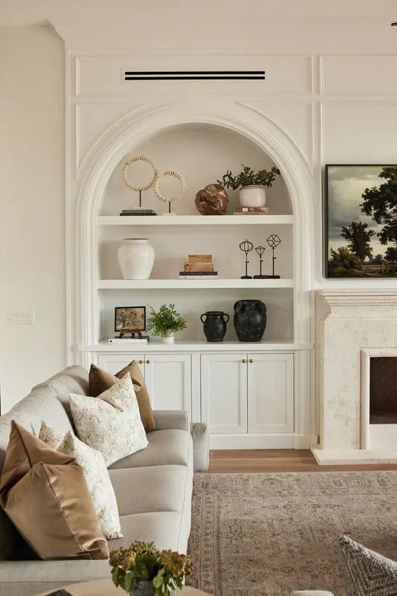 large arched niche for living room