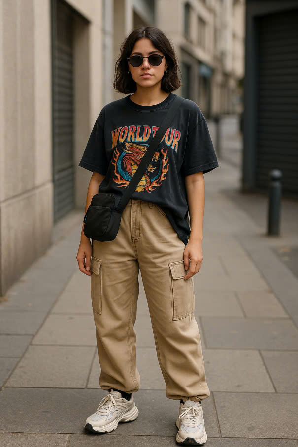 Street Style Vibes With Baggy Pants or Cargo Pants