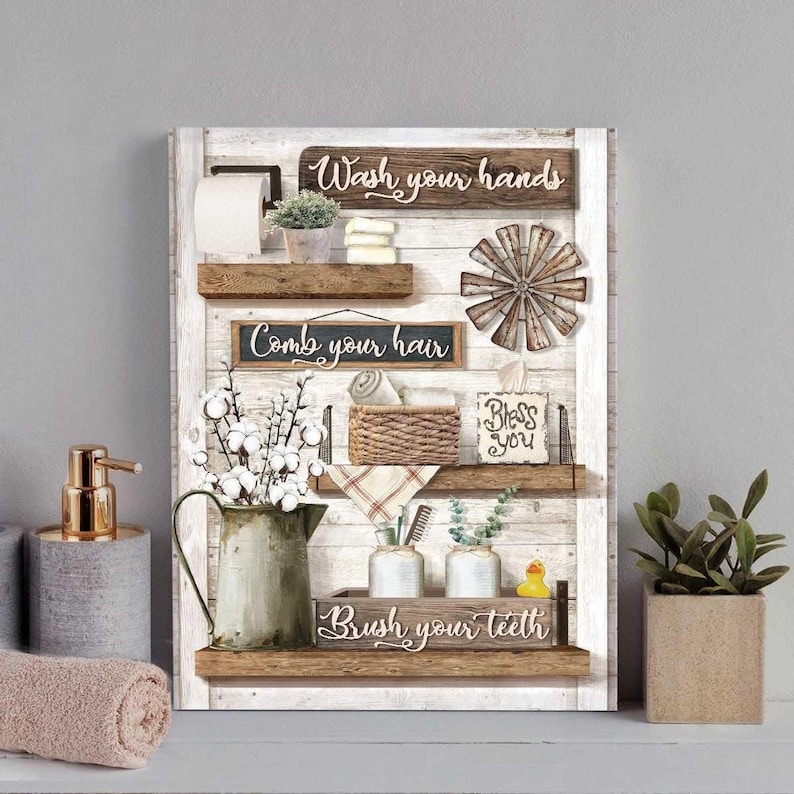 Farmhouse Bathroom Canvas