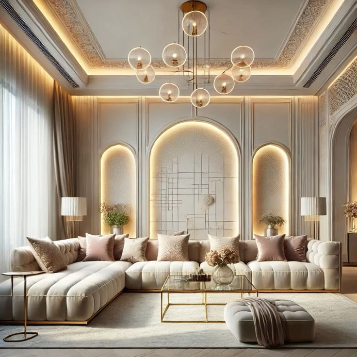 Arches with Accent Lighting For Living room