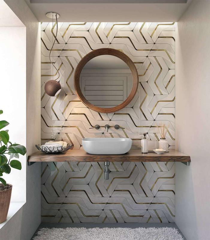 3D Effect Wall For Bathroom