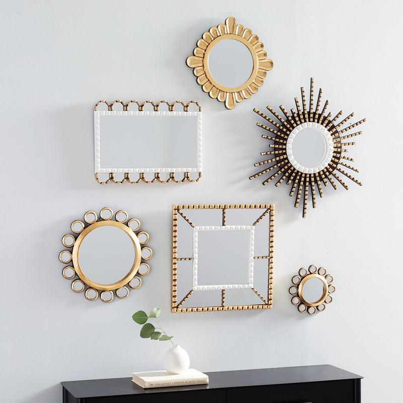 Gallery Wall of Small Mirrors 