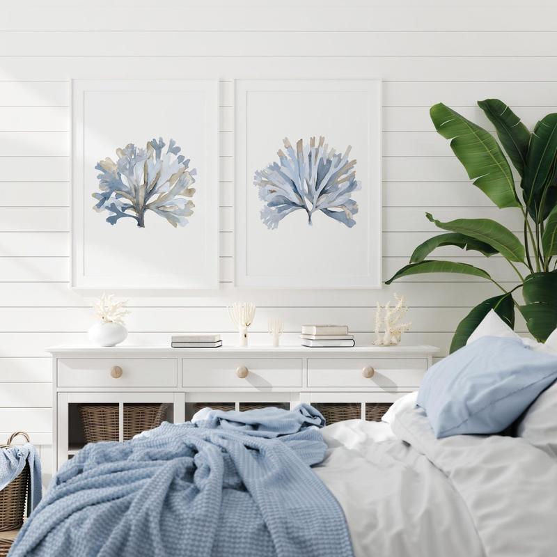 Coastal Watercolor Sets - Blue Wall Decor