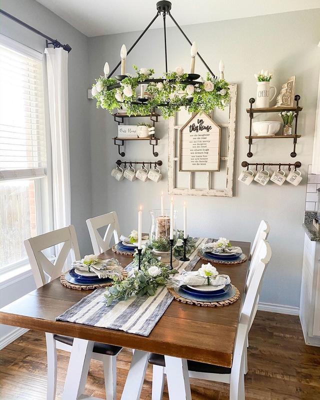 dining room with wood decor