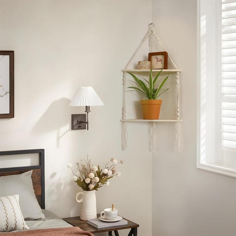 Corner Floating Shelves Boho Wall Decor