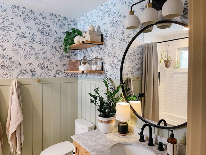 Peel and Stick Wallpaper - Bathroom Wall Decor