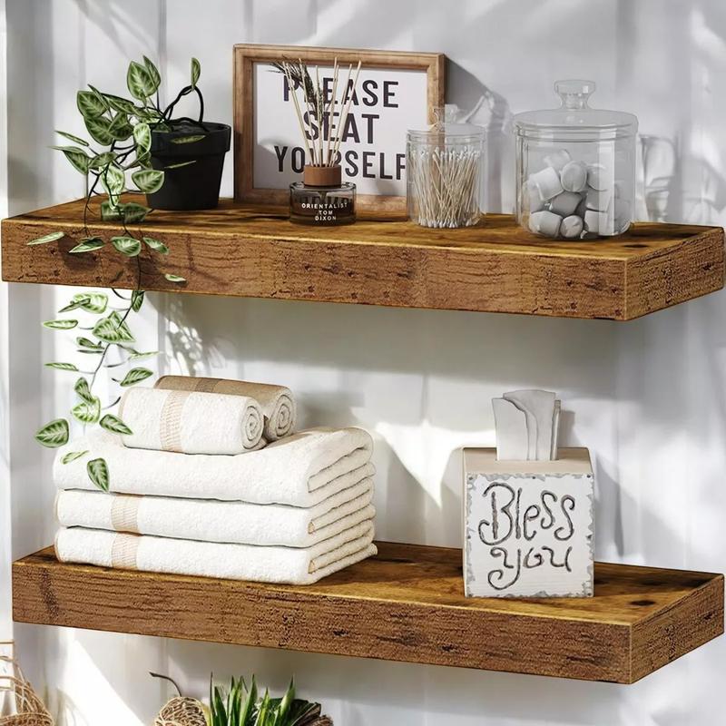 wood floating shelves for bathroom