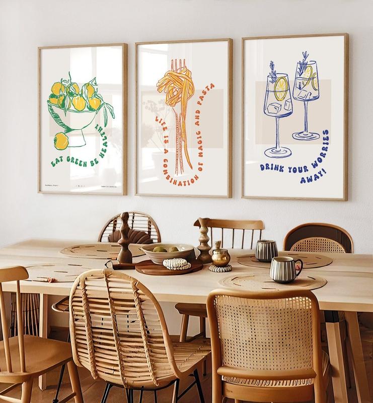 3-Panel Wall Art Sets for dining room decor