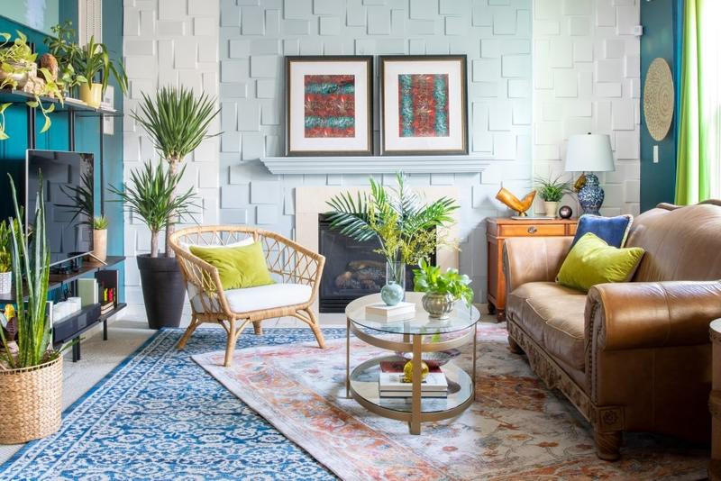 Boho Blue Living Room Wall Decor
