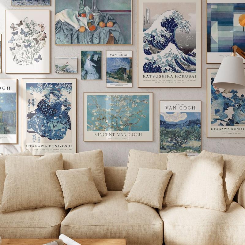Blue-Toned Gallery Wall Layouts