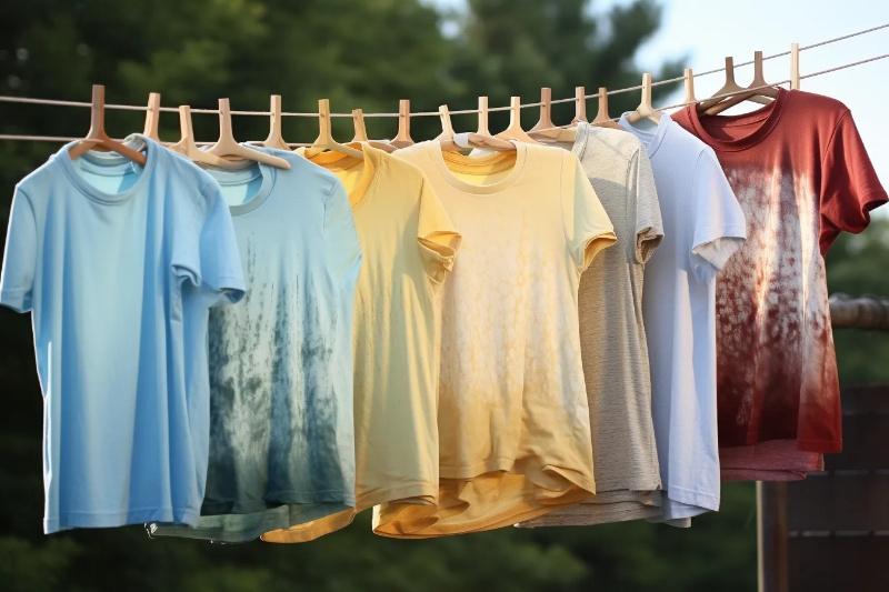 Graphic T-shirts air drying flat and on a rack to prevent damage