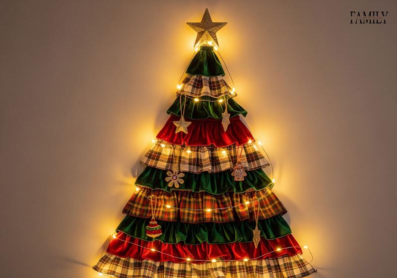 Ribbon Christmas Tree On The Wall
