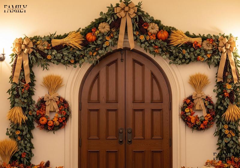 Church Thanksgiving Wall Decor with Wreaths
