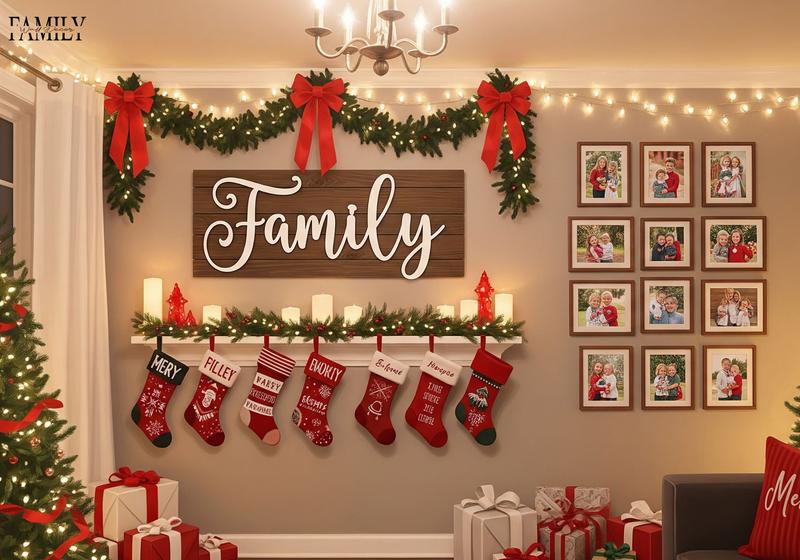Family Theme Christmas Wall Decor