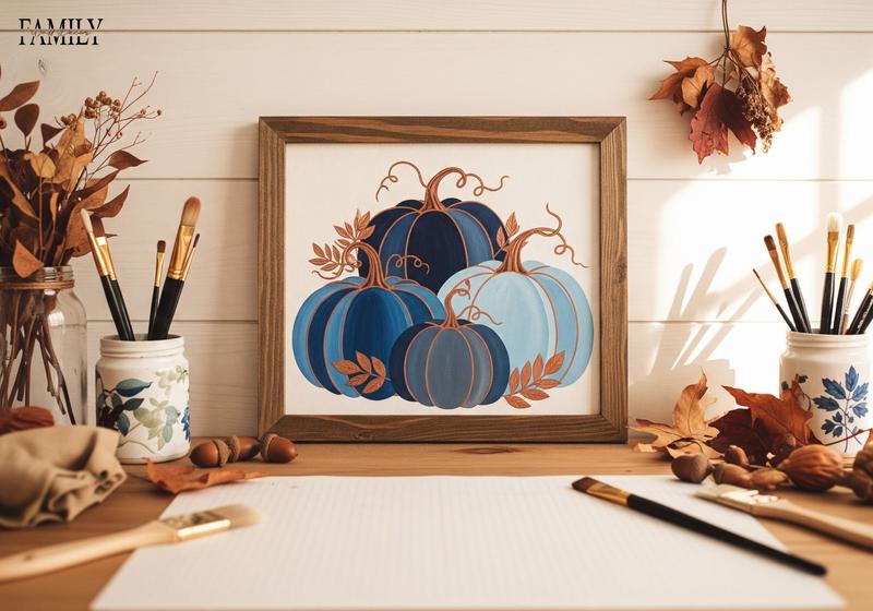 Blue Pumpkin Wall Art