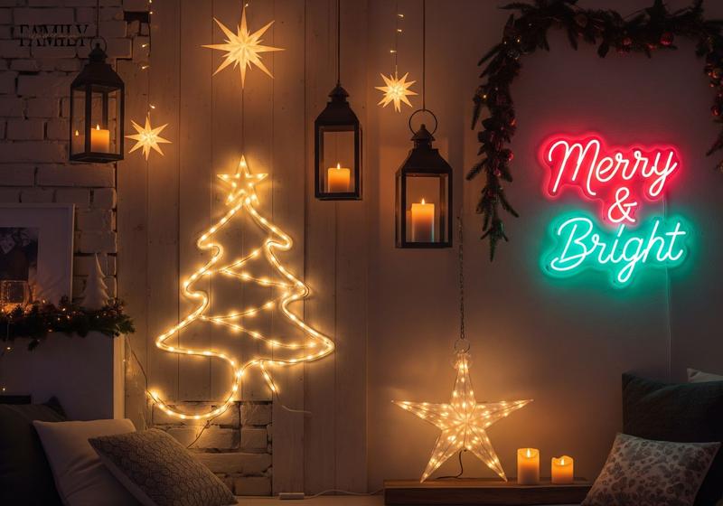 Christmas Light-Based Wall Ideas