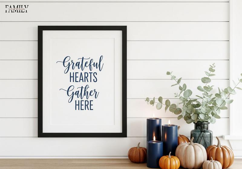 Printable Autumn Quotes In Blue Calligraphy