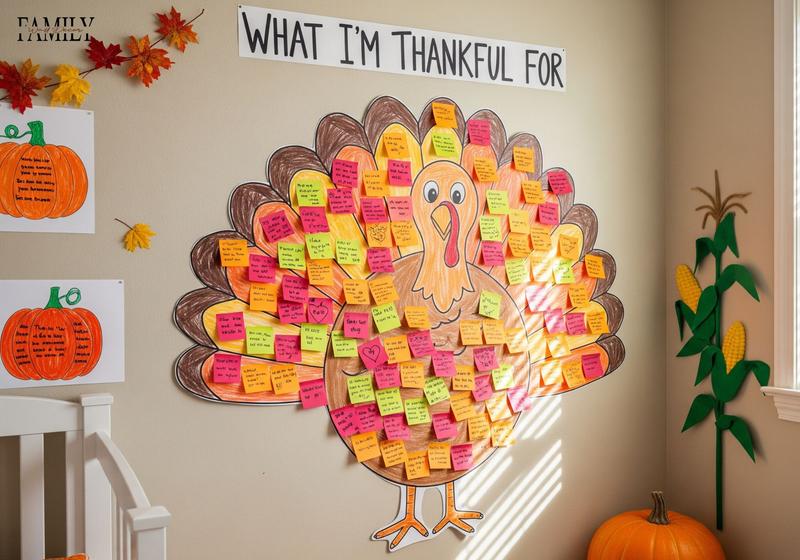 DIY “What I’m Thankful For” Sticky-Note Wall