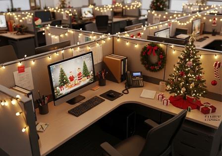 15+ DIY Christmas Wall Ideas to Brighten Your Office Cubicle