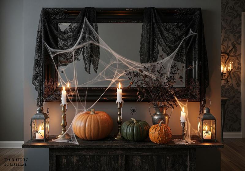 Decorative Halloween Black Wall Mirror Ideas 4
