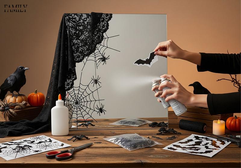 DIY Halloween Wall Mirror Decor Ideas