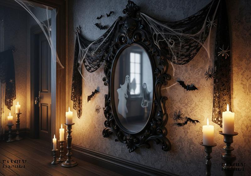 Decorative Halloween Black Wall Mirror Ideas 1