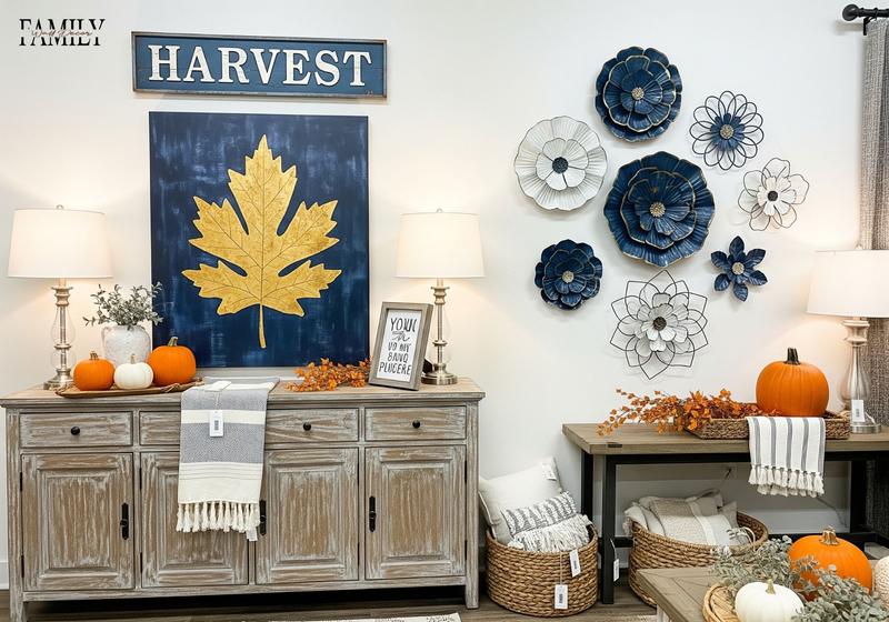 Blue Fall Decor With Existing Interiors