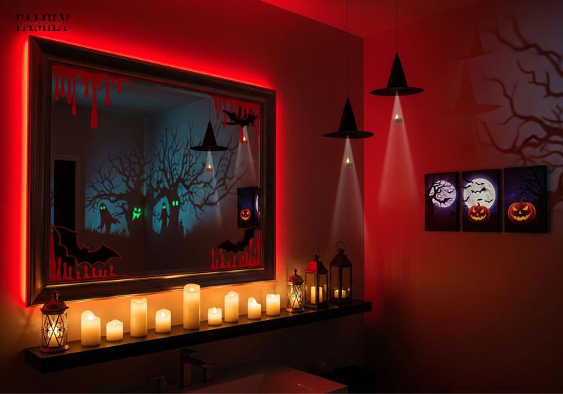Lighting Halloween Bathroom Wall Decor Ideas