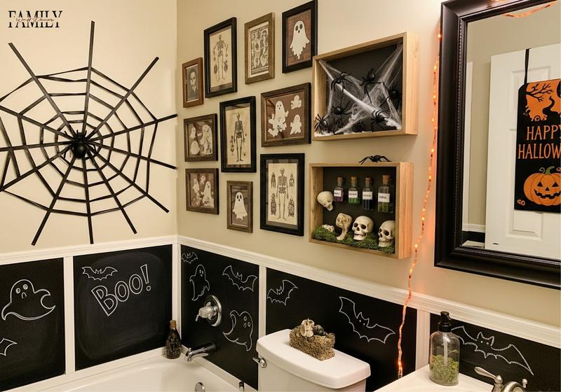DIY Halloween Bathroom Wall Decor Ideas
