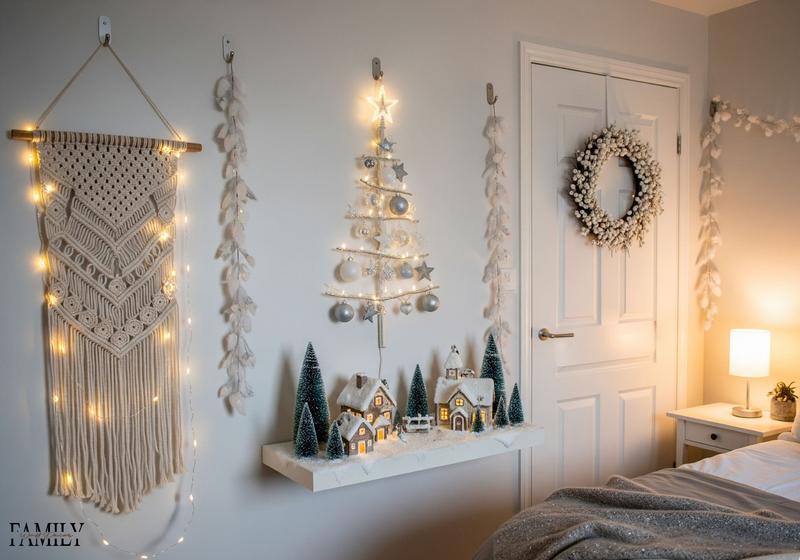 Bedroom White Christmas Wall Decor Ideas
