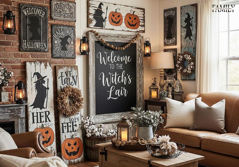 Rustic Vintage Halloween Wall Decorations