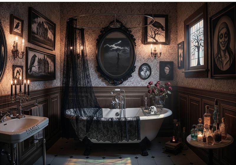 Halloween Bathroom Wall Decor  With Gothic Style