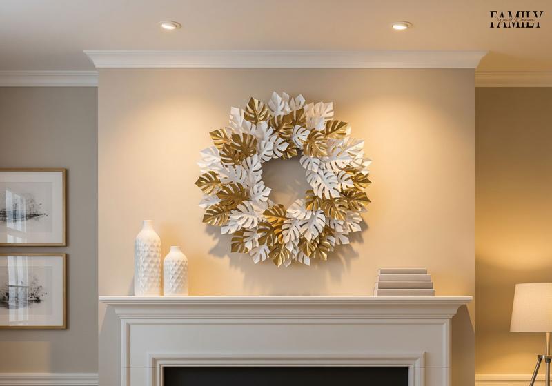 White & Gold Paper Wreath