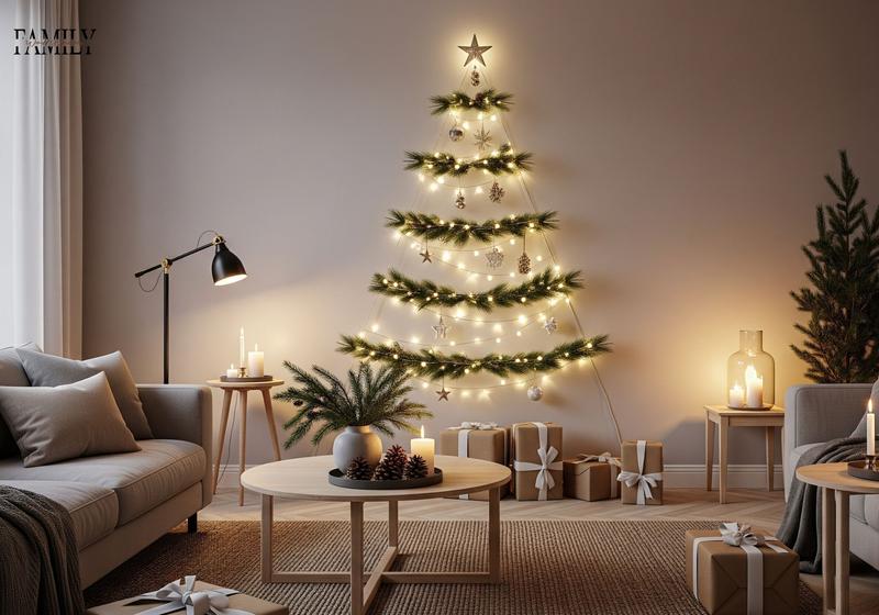 Wall Christmas Tree Decorating Ideas 1