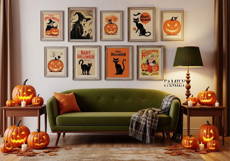 Retro Vintage Halloween Wall Decorations